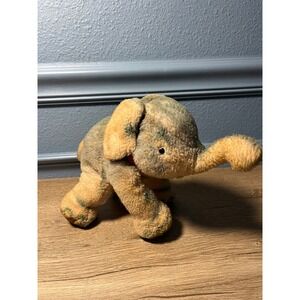 Steiff Vintage Plush Elephant‎ Stuffed Animal Red Collar Collectible Toy